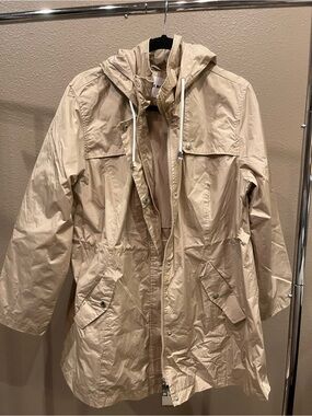 Steve Madden Beige Hooded Trench Coat